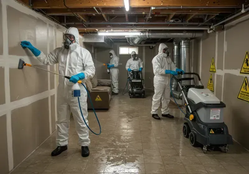 Basement Moisture Removal and Structural Drying process in South Pottstown, PA